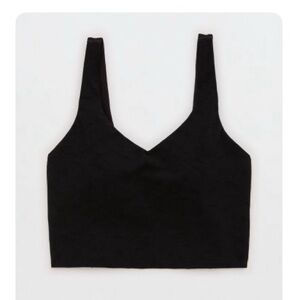 Offline by Aerie Black V-Neck Longline Sports Bra